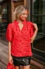 Holiday Party Jacquard Top in Red sold by Impressions