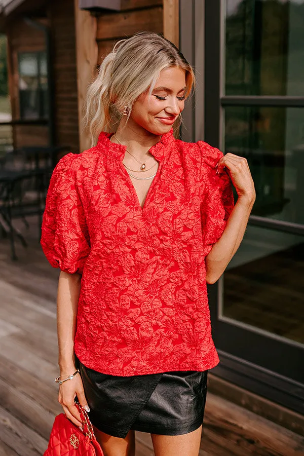 Holiday Party Jacquard Top in Red sold by Impressions product image thumbnail 5