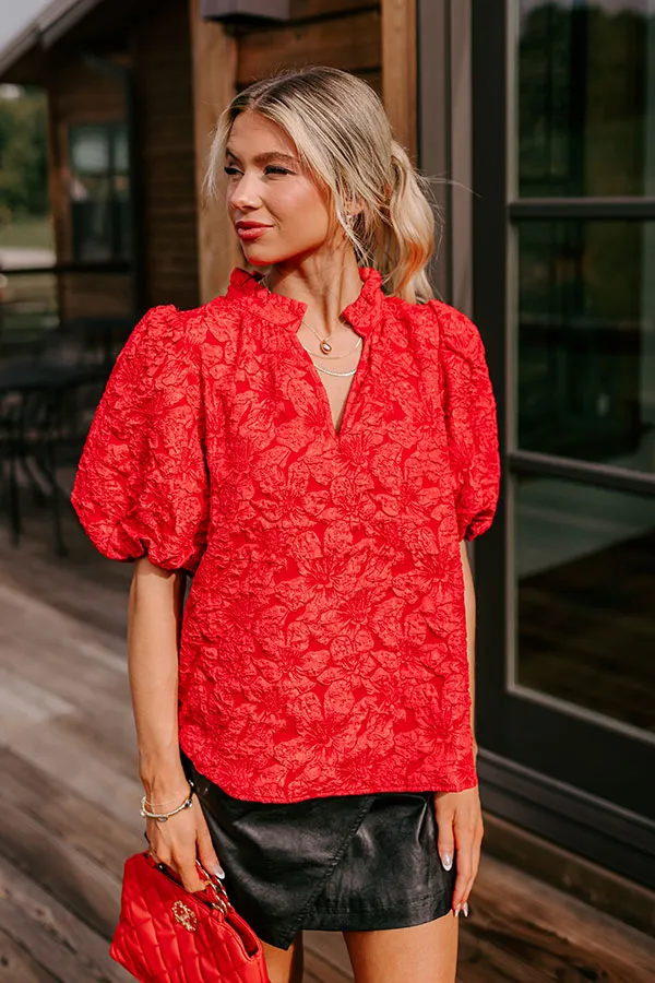 Holiday Party Jacquard Top in Red sold by Impressions product image thumbnail 2