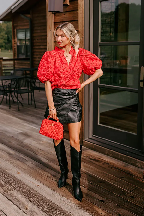 Holiday Party Jacquard Top in Red sold by Impressions product image thumbnail 3