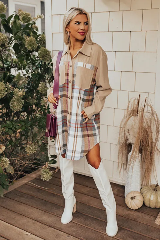 Fall Fields Plaid Tunic In Beige sold by Impressions