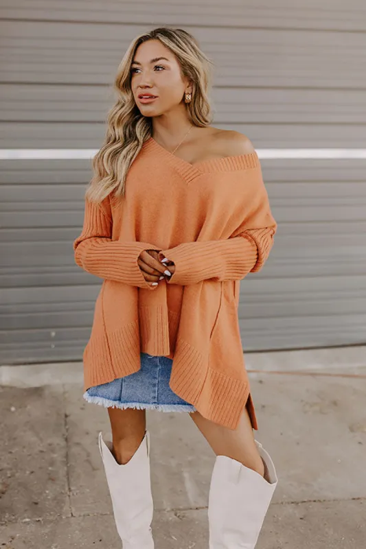 Falling Leaves Knit Sweater in Light Rust sold by Impressions