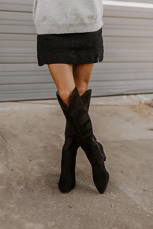 The Aria Faux Suede Knee High Boot in Black sold by Impressions product image thumbnail 4