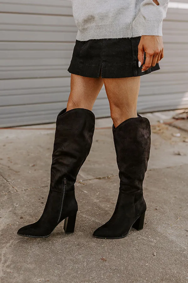 The Aria Faux Suede Knee High Boot in Black sold by Impressions product image thumbnail 2