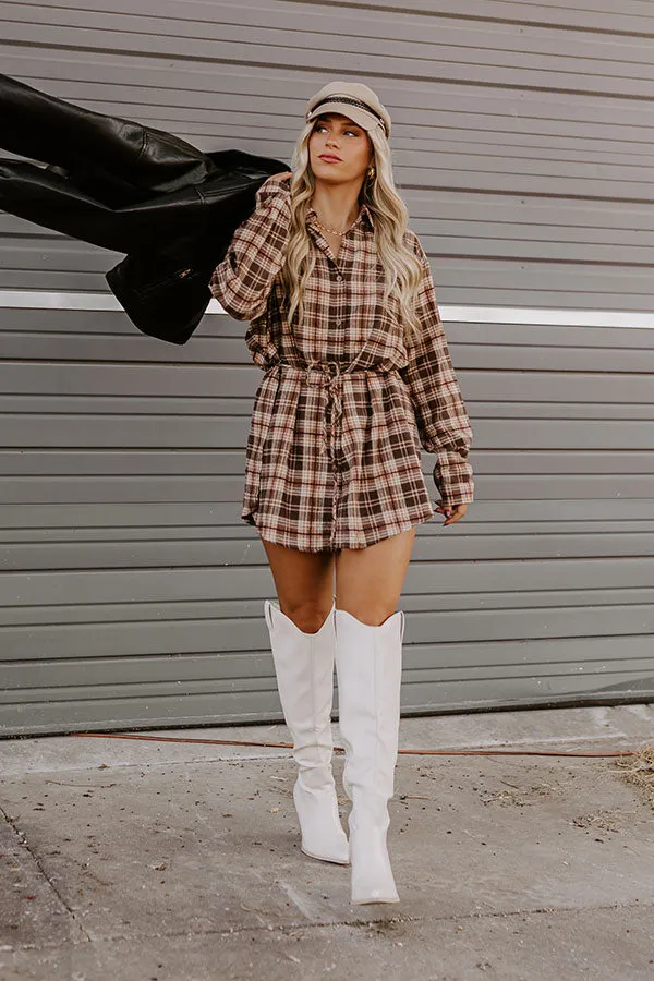 Pumpkin Patch Cutie Flannel Romper in Brown sold by Impressions