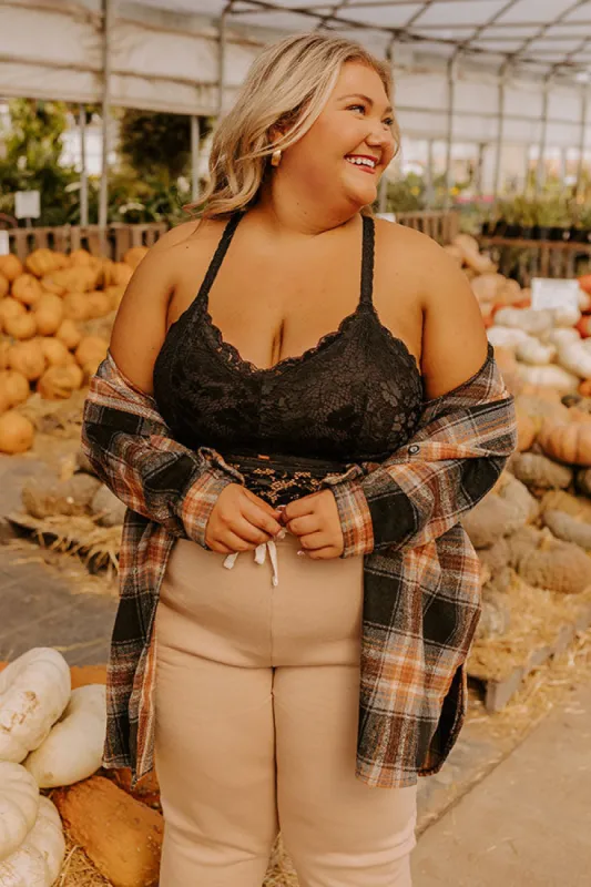The Juliette Racerback Lace Bralette in Black Curves sold by Impressions