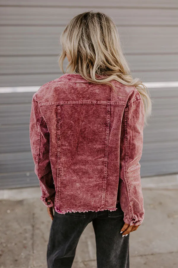 Hayride Honey Corduroy Jacket in Maroon sold by Impressions product image thumbnail 5