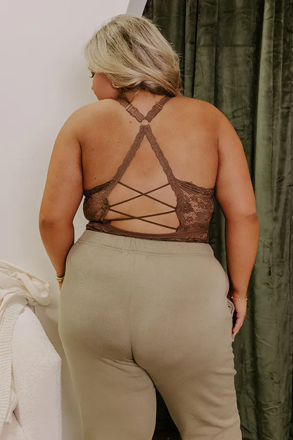 The Juliette Racerback Lace Bralette in Chocolate Curves sold by Impressions product image thumbnail 3