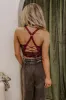 The Juliette Racerback Lace Bralette in Wine sold by Impressions