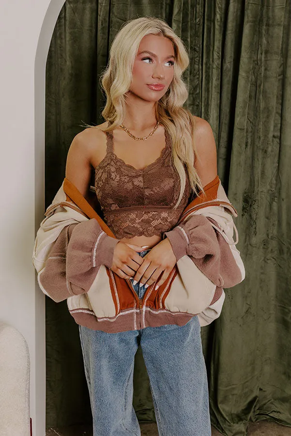 The Juliette Racerback Lace Bralette in Chocolate sold by Impressions product image thumbnail 4