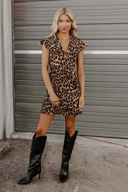 Falling In Love Leopard Mini Dress sold by Impressions