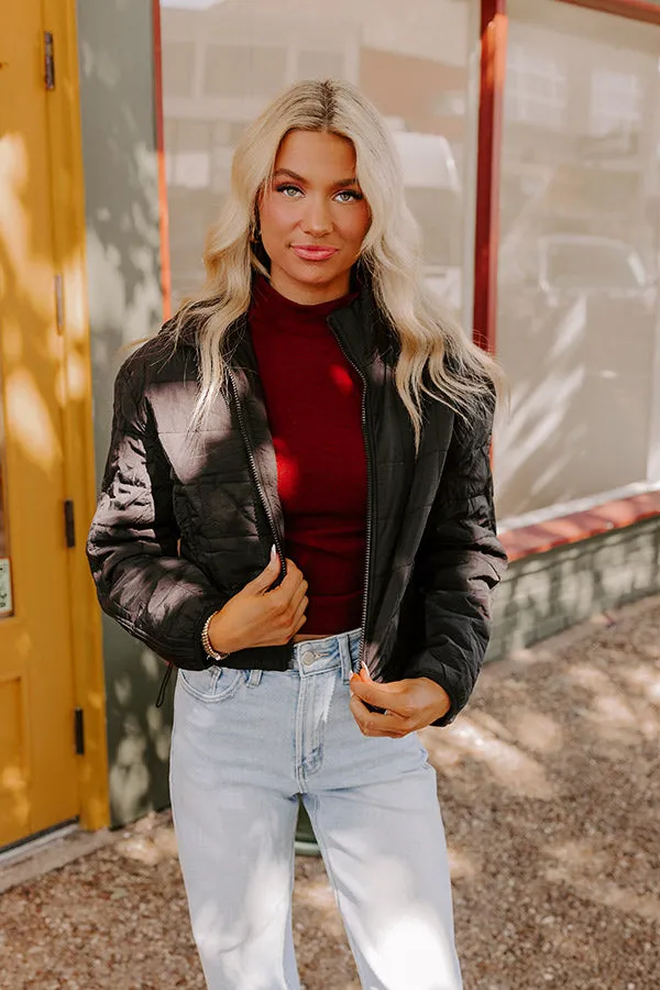 Crisp Leaves Puffer Jacket in Black sold by Impressions product image thumbnail 3