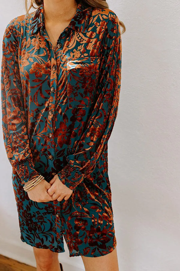 Amber Leaves Velvet Burnout Mini Dress sold by Impressions product image thumbnail 3