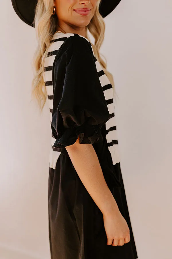 Sweet As Can Be Stripe Mini Dress in Black sold by Impressions product image thumbnail 4