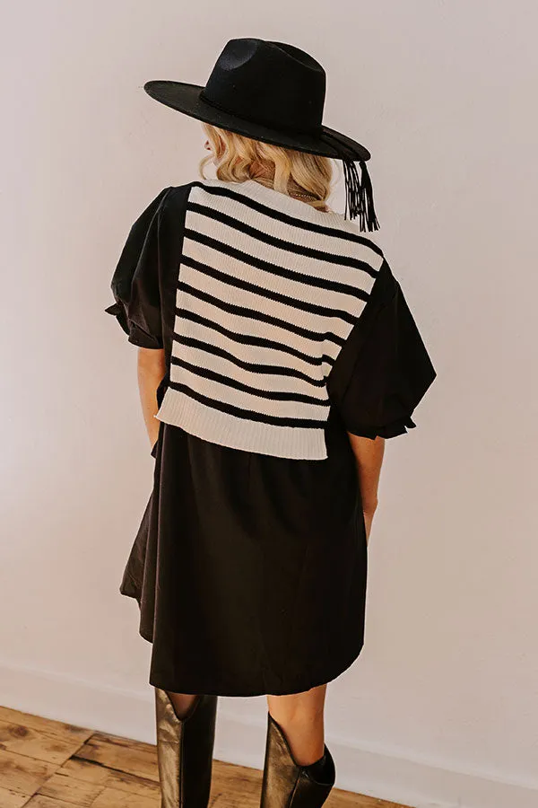 Sweet As Can Be Stripe Mini Dress in Black sold by Impressions product image thumbnail 5