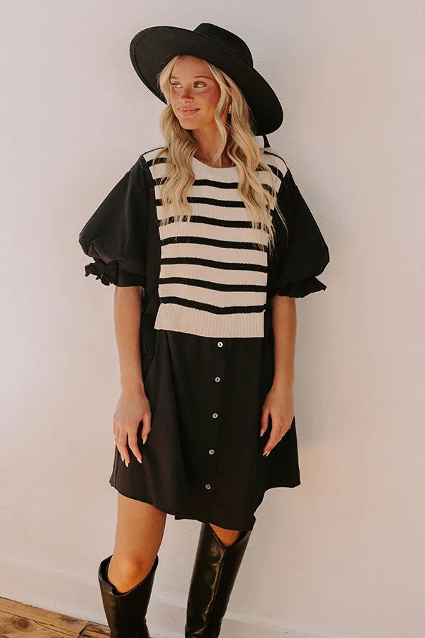 Sweet As Can Be Stripe Mini Dress in Black sold by Impressions product image thumbnail 2
