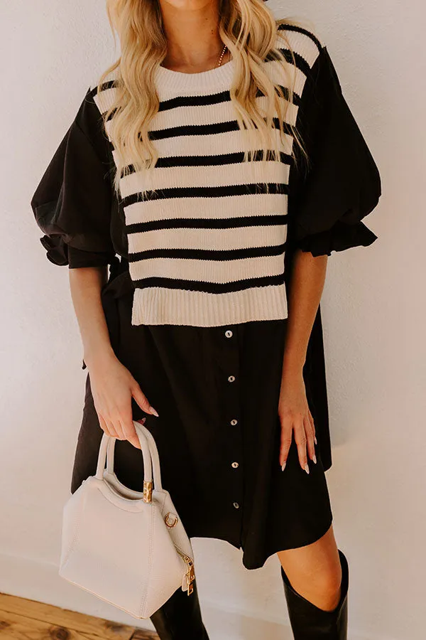 Sweet As Can Be Stripe Mini Dress in Black sold by Impressions product image thumbnail 3