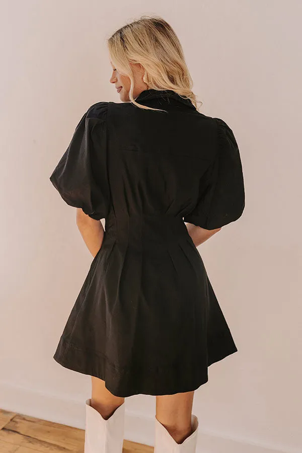 Exceptionally Chic Button Down Mini Dress in Black sold by Impressions product image thumbnail 5
