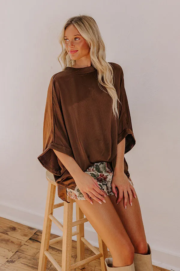 City Lights Satin Top in Chestnut sold by Impressions