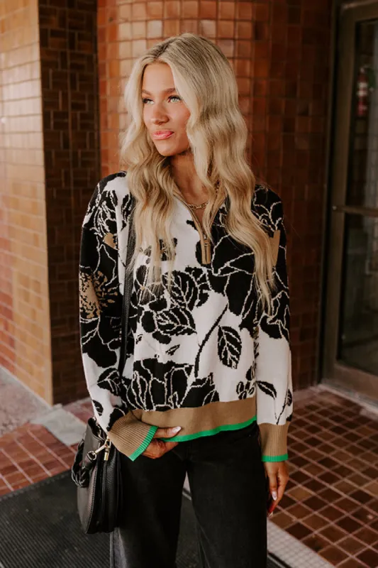 Cider And Sunsets Floral Sweater in Black sold by Impressions