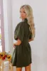 Exceptionally Chic Button Down Mini Dress in Olive sold by Impressions