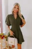 Exceptionally Chic Button Down Mini Dress in Olive sold by Impressions