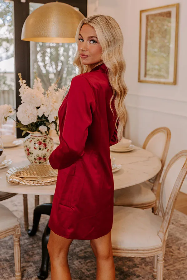 City Socialite Satin Blazer Dress in Red sold by Impressions product image thumbnail 3