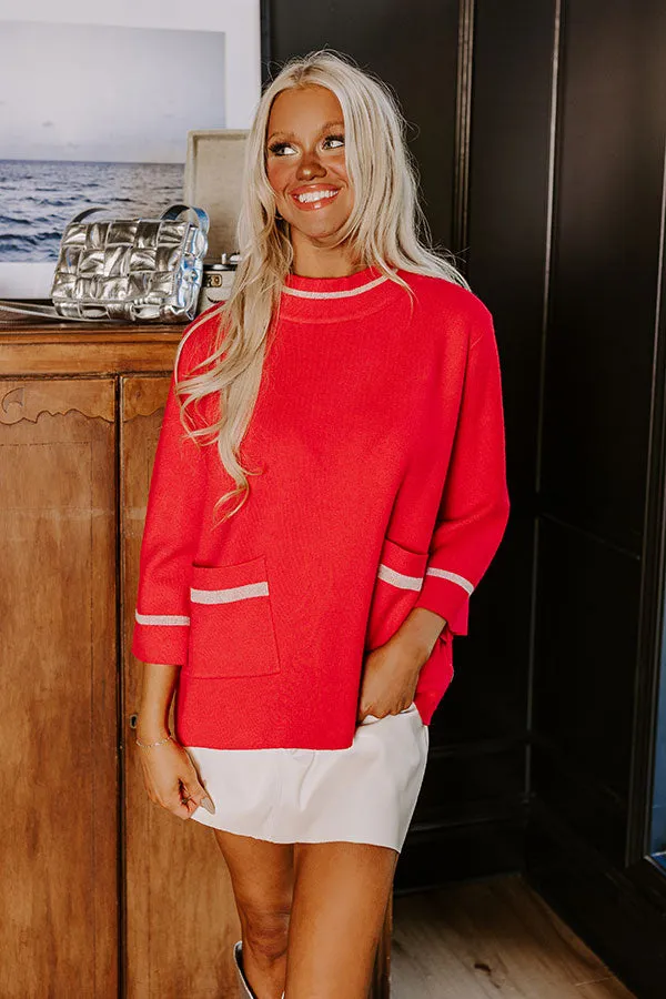 Class Act Sweater Top in Red sold by Impressions
