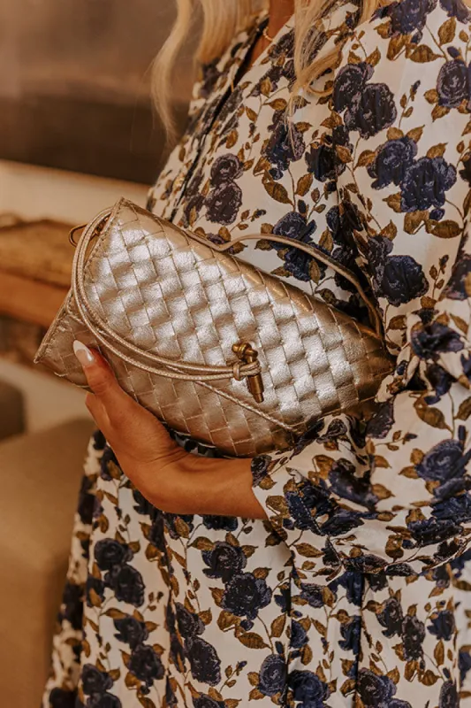 Exclusive Party Woven Metallic Purse in Gold sold by Impressions