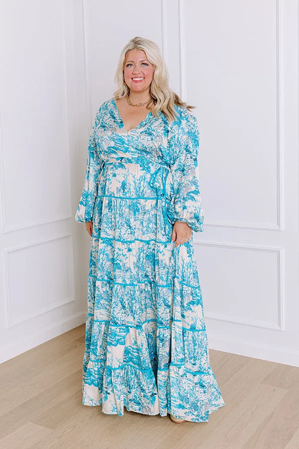 Chateau Chic Tiered Maxi Dress in Sky Blue Curves sold by Impressions