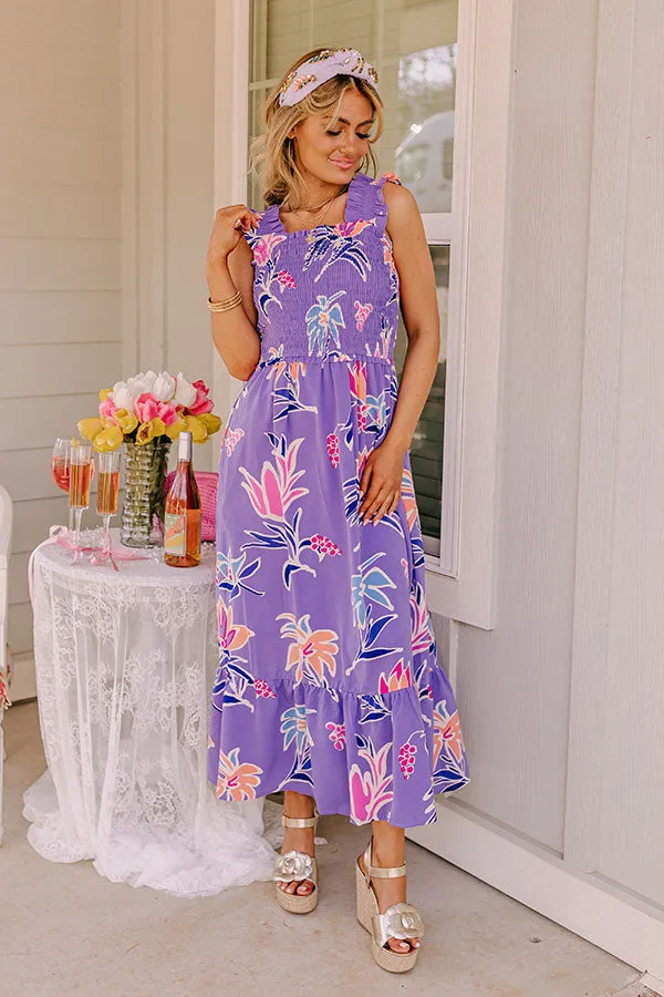 Happy Blooms Smocked Midi in Lavender sold by Impressions product image thumbnail 2