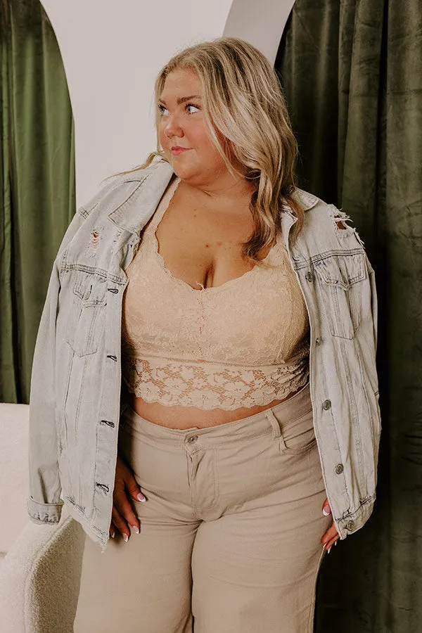 The Juliette Racerback Lace Bralette in Natural Curves sold by Impressions