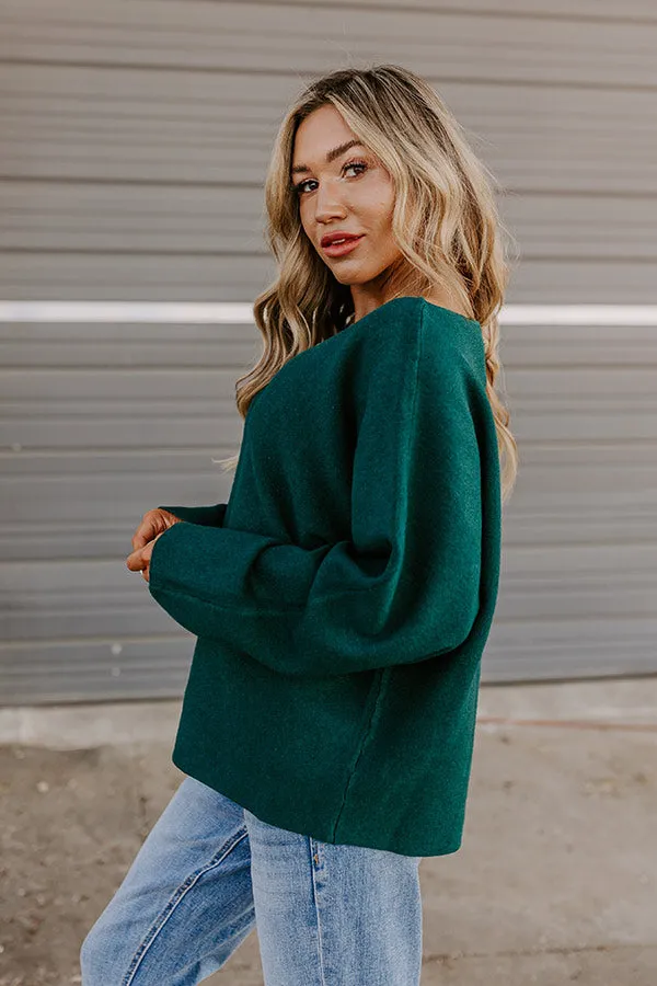 Cafe Social Knit Sweater Top in Hunter Green sold by Impressions product image thumbnail 2