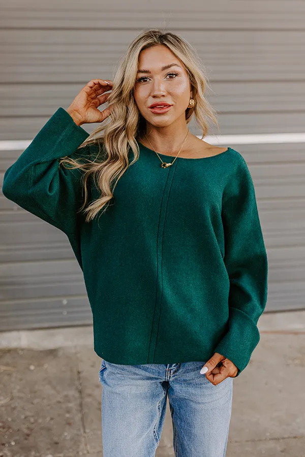 Cafe Social Knit Sweater Top in Hunter Green sold by Impressions product image thumbnail 3