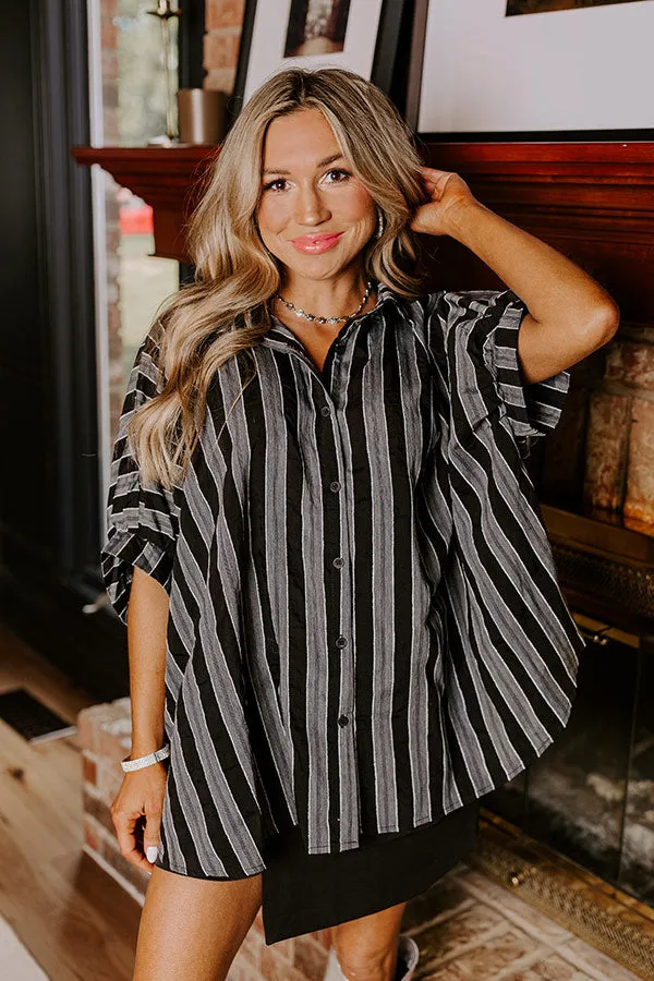 Pumpkin Spice Cutie Oversized Button Up in Black sold by Impressions product image thumbnail 2