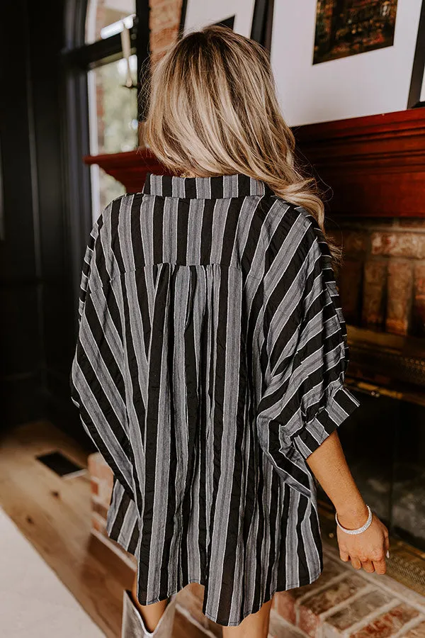 Pumpkin Spice Cutie Oversized Button Up in Black sold by Impressions product image thumbnail 4