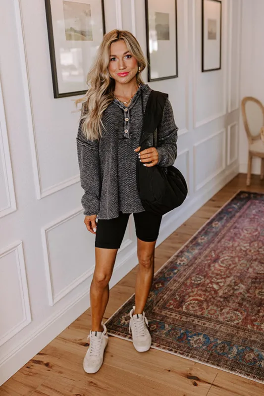 Bonfire Cozy Knit Hoodie in Black sold by Impressions