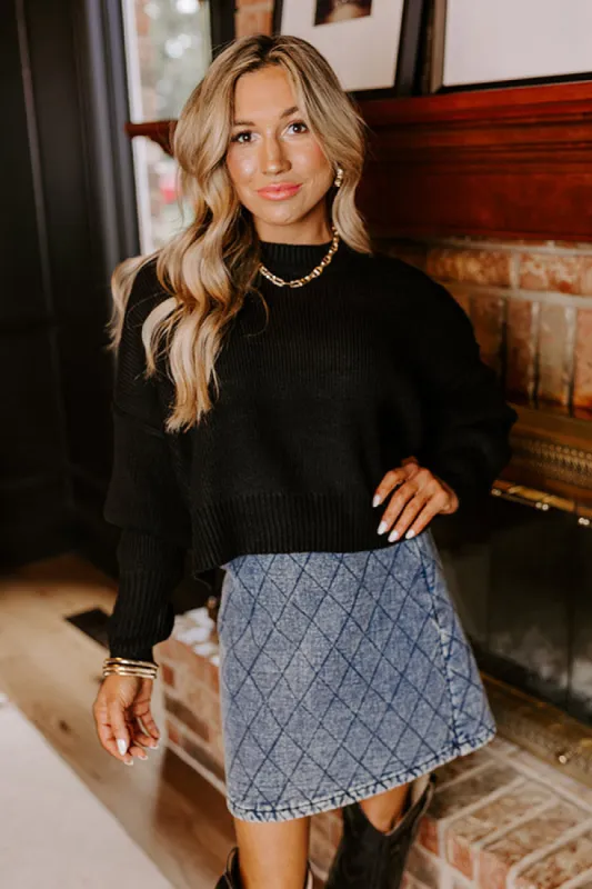 Harvest Wishes Ribbed Sweater in Black sold by Impressions