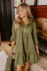 Fall Mixer Mini Dress in Olive sold by Impressions