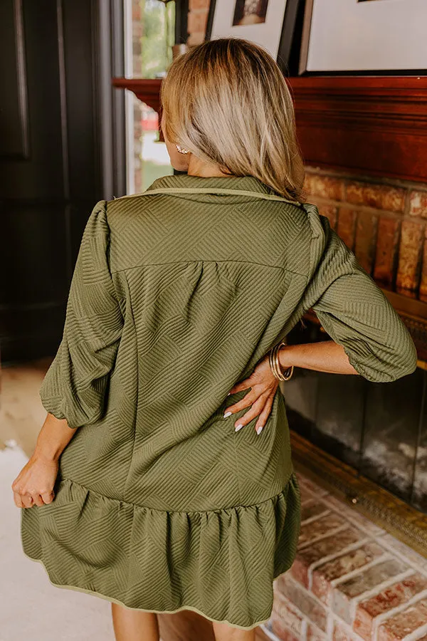 Fall Mixer Mini Dress in Olive sold by Impressions product image thumbnail 4