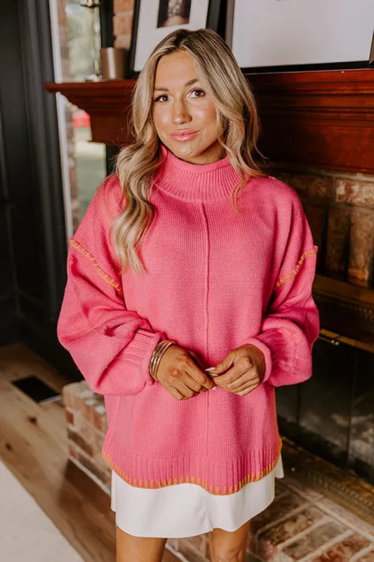Cuddle Season Knit Sweater in Pink sold by Impressions