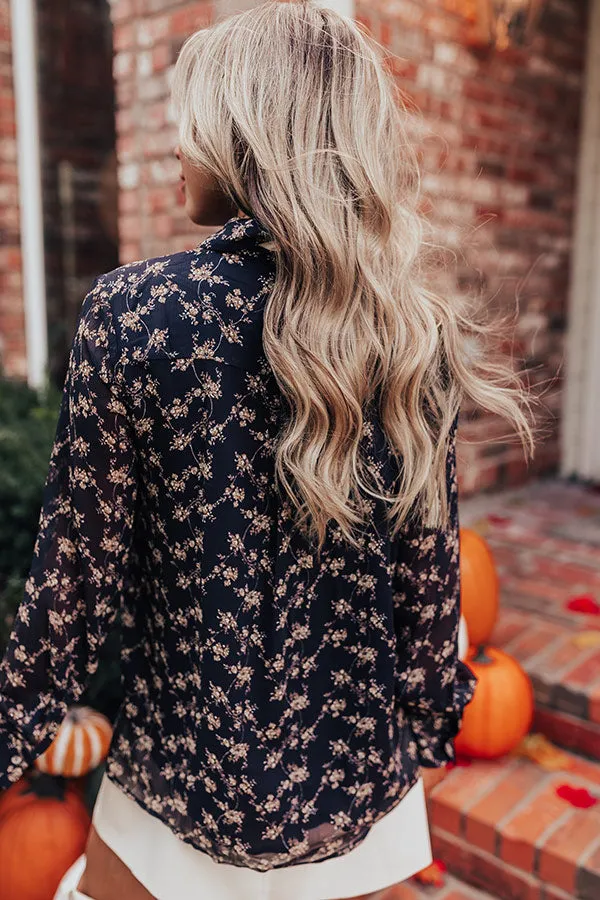 French Cafe Floral Top in Black sold by Impressions product image thumbnail 4