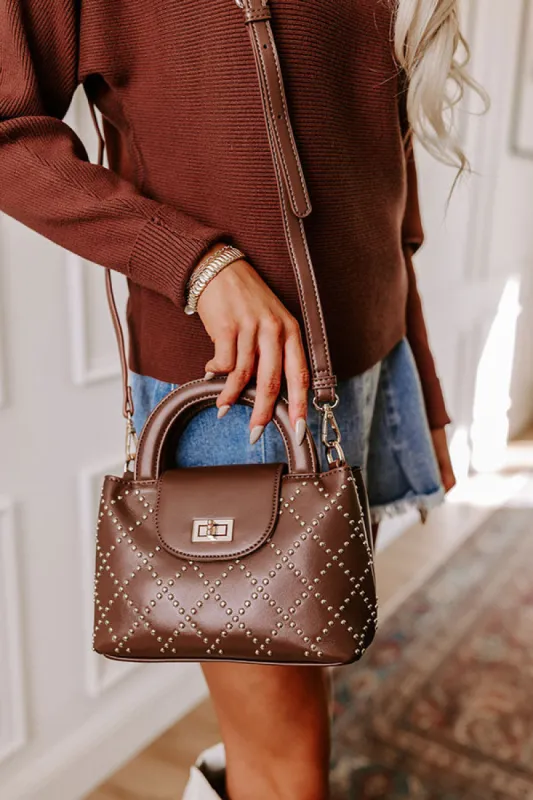 Couture Classic Faux Leather Purse in Chocolate sold by Impressions