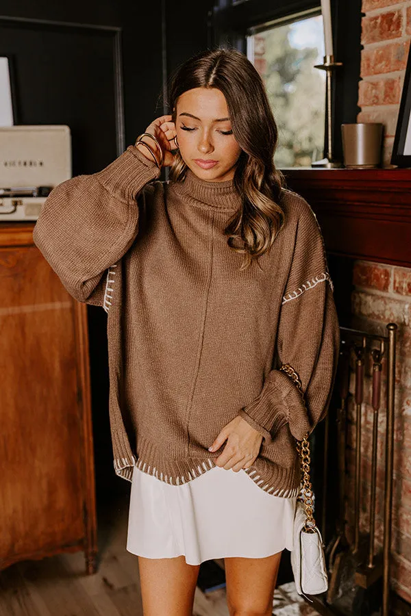 Cuddle Season Knit Sweater in Mocha sold by Impressions