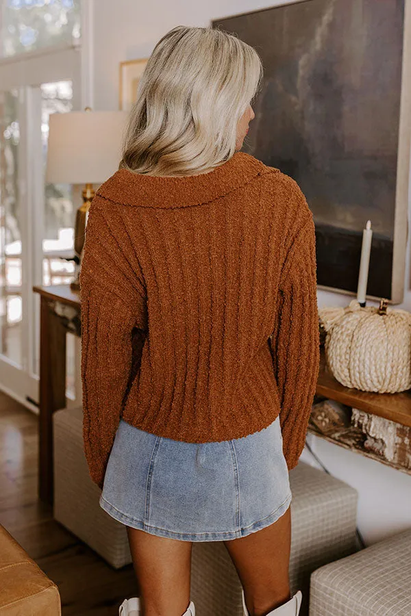Harvest Hues Knit Sweater Top in Cinnamon sold by Impressions product image thumbnail 5