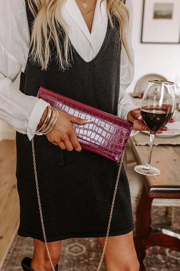 Fashionably Late Faux Leather Clutch in Wine sold by Impressions product image thumbnail 2
