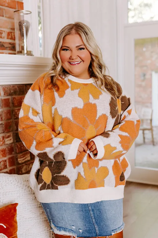 Falling For You Knit Floral Sweater Curves sold by Impressions