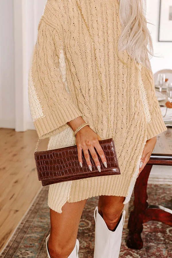 Fashionably Late Faux Leather Clutch in Chocolate sold by Impressions product image thumbnail 4