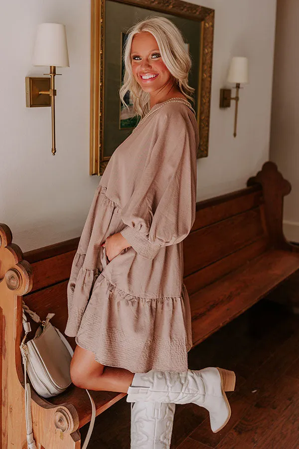 Dreamy Moment Mini Dress in Mocha sold by Impressions product image thumbnail 3