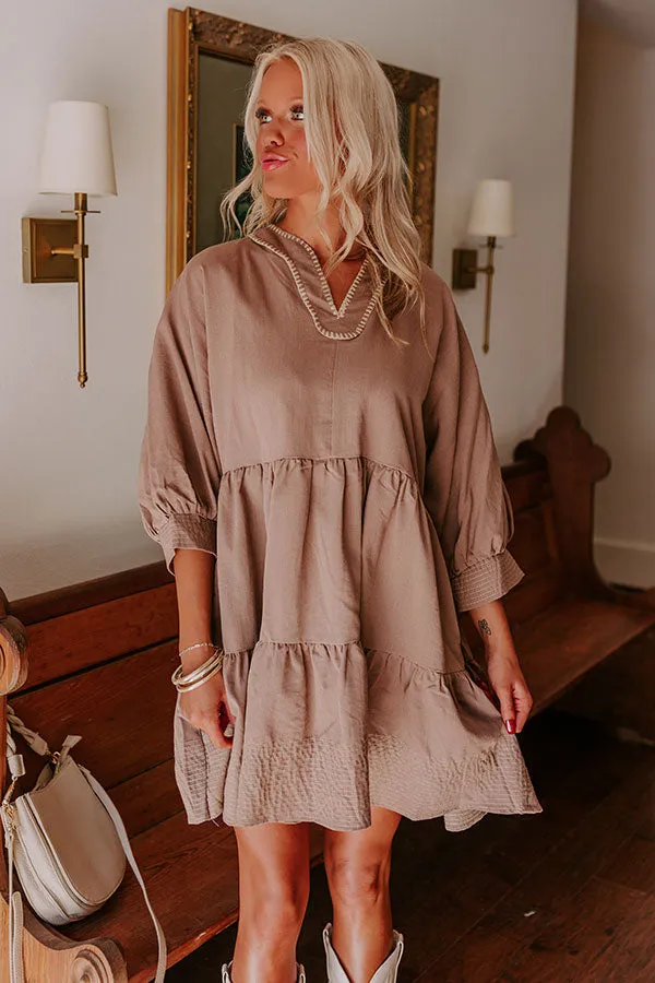 Dreamy Moment Mini Dress in Mocha sold by Impressions